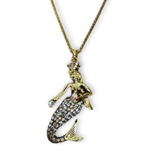 Gold Jeweled Mermaid Necklace